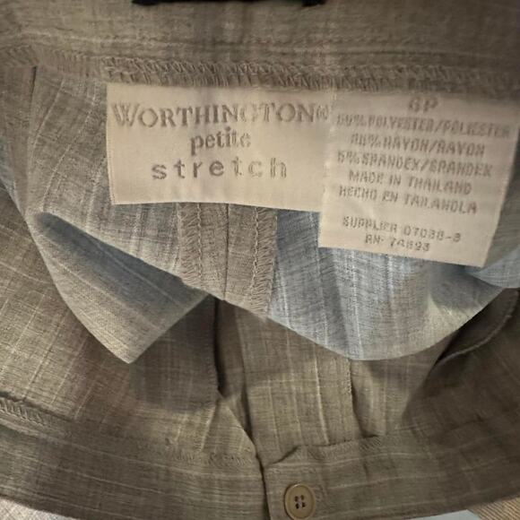 Worthington Grey and White Striped Work Pants - Picture 3 of 7